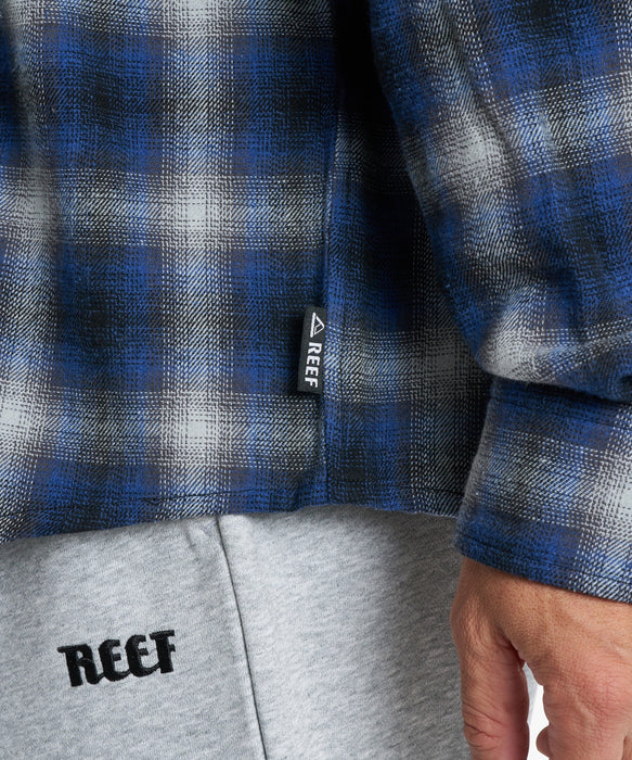 REEF メンズ OMBRE CHECK SHIRTS 長袖シャツ 【2026年秋冬モデル】 BLU / XL