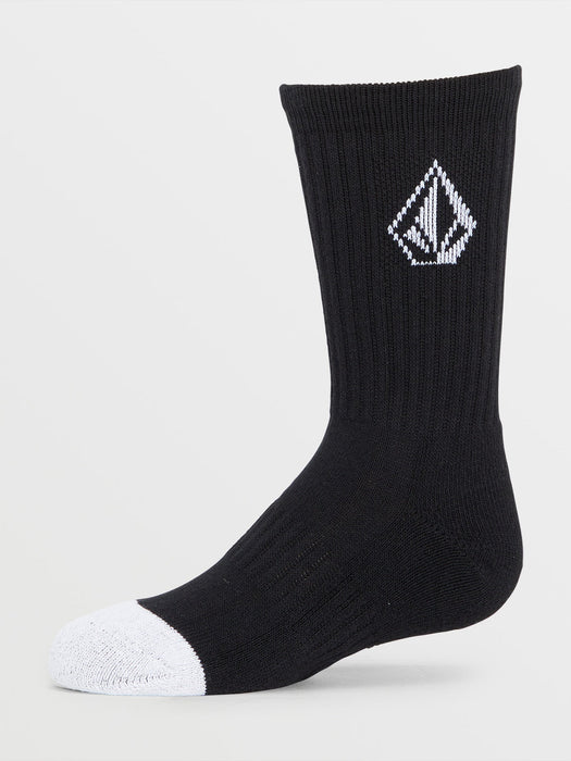 【OUTLET】VOLCOM Big Boys Full Stone Socks 3 Pack - Black