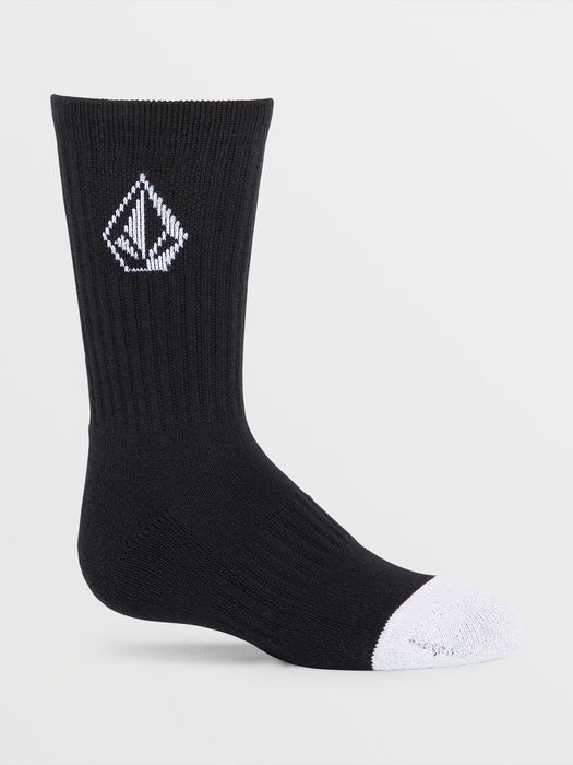 【OUTLET】VOLCOM Big Boys Full Stone Socks 3 Pack - Black