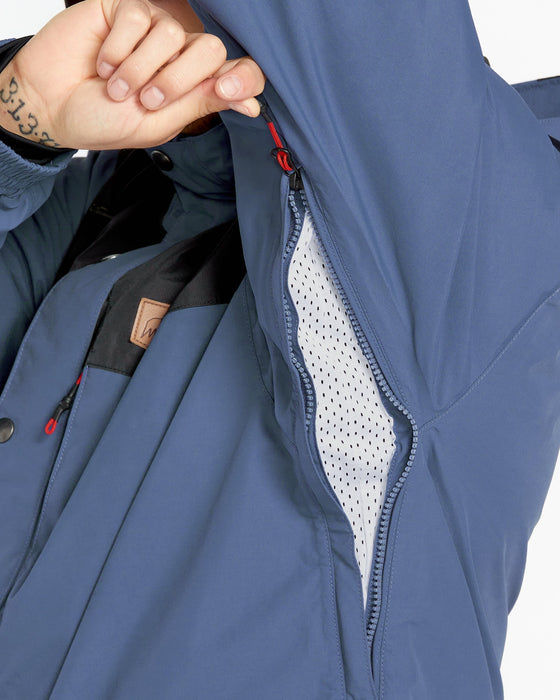 OUTLET FAMILY SALE】VOLCOM Mens Longo Gore-Tex Jacket - Indigo