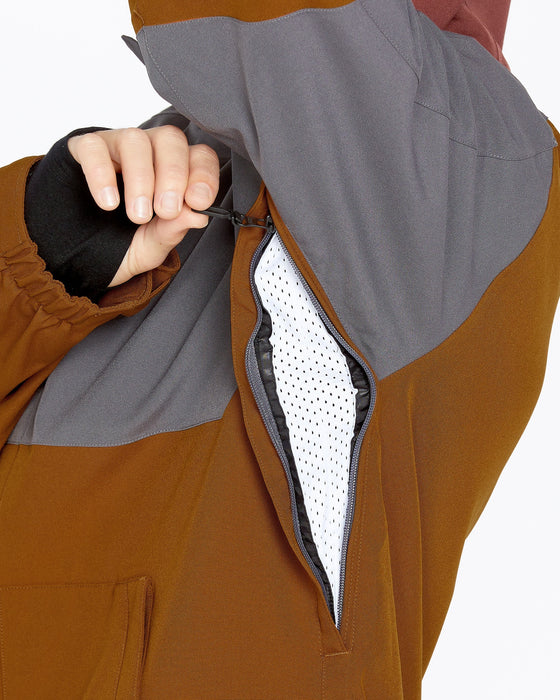 OUTLET】VOLCOM Mens Brighton Full Zip Jacket - Caramel