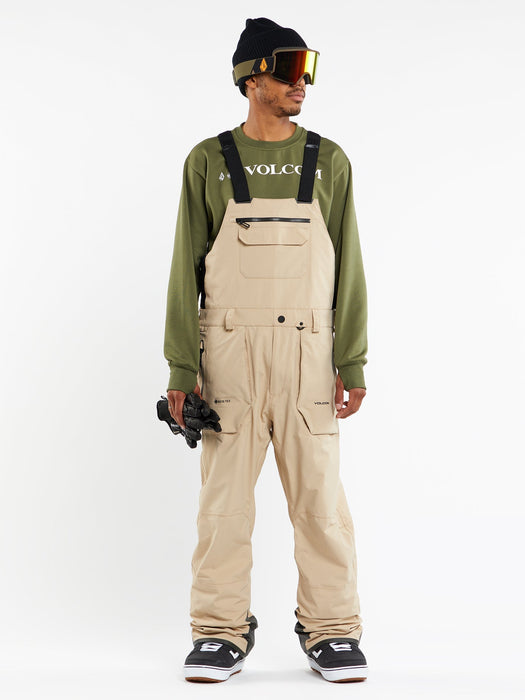 OUTLET】VOLCOM Mens Rain Gore-Tex Bib Overalls - Khakiest
