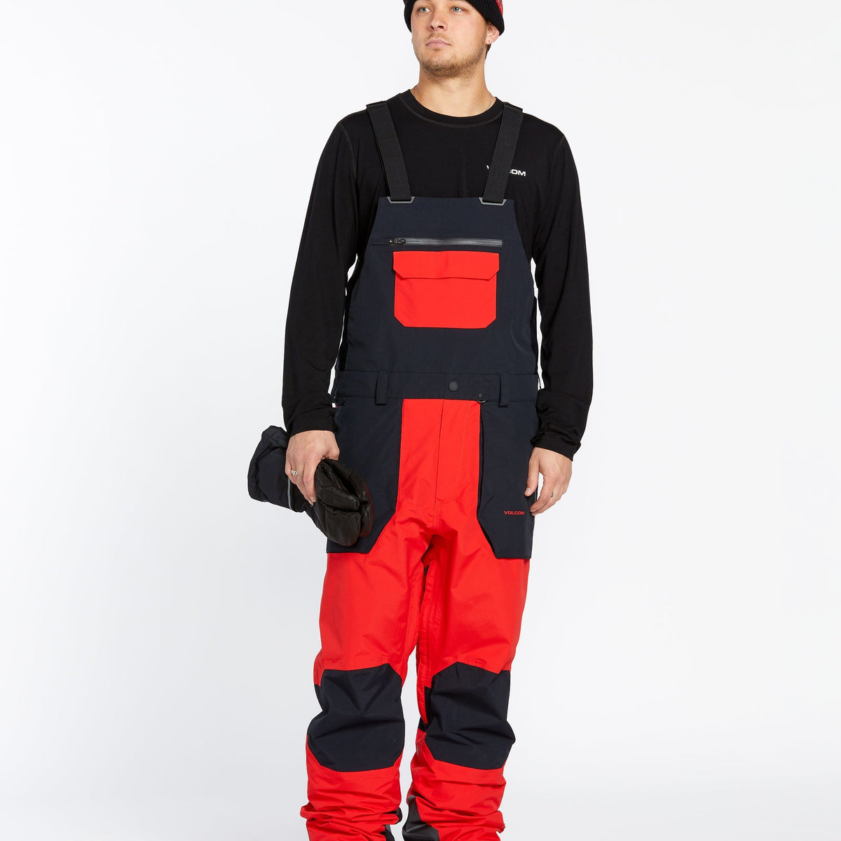 OUTLET FAMILY SALE】VOLCOM Mens Rain Gore-Tex Bib Overalls - Crimson