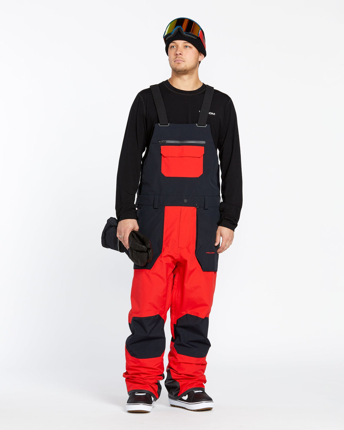OUTLET】VOLCOM Mens Rain Gore-Tex Bib Overalls - Crimson