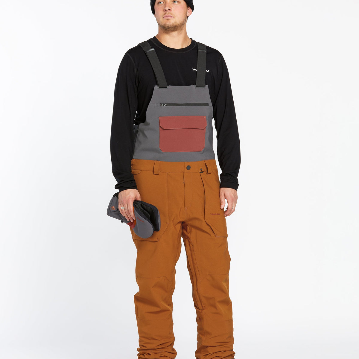 OUTLET】VOLCOM Mens Roan Bib Overalls - Caramel