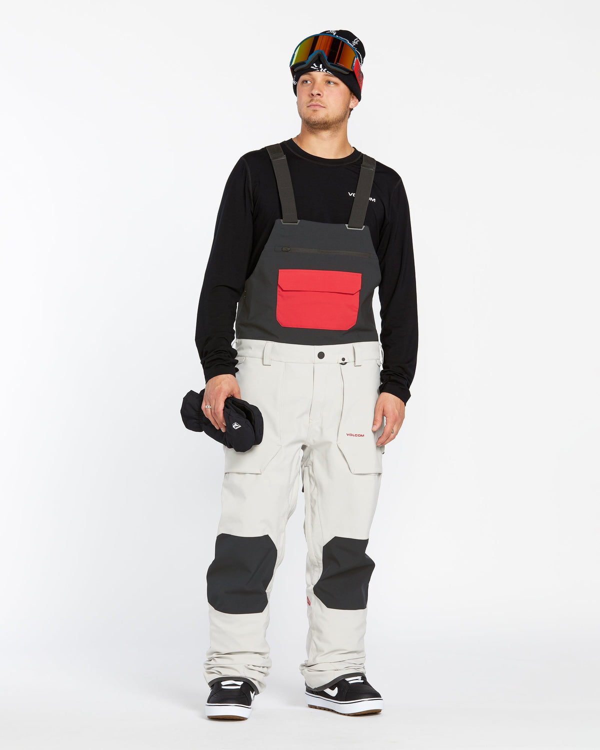 OUTLET】VOLCOM Mens Roan Bib Overalls - Stone