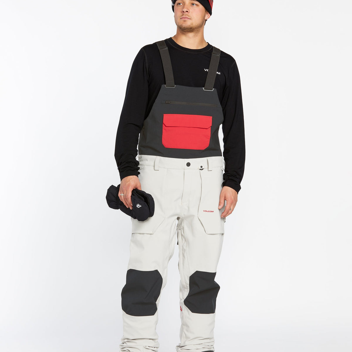 OUTLET】VOLCOM Mens Roan Bib Overalls - Stone