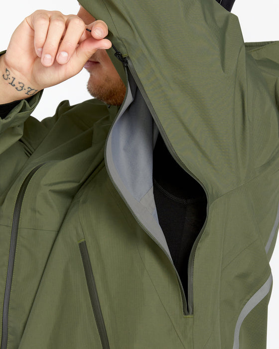 OUTLET FAMILY SALE】VOLCOM Mens Side Hit Shell Jacket - Ivy