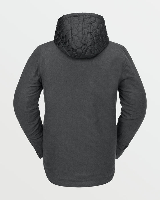 OUTLET】VOLCOM Mens Insulated Riding Flannel - Heather Black