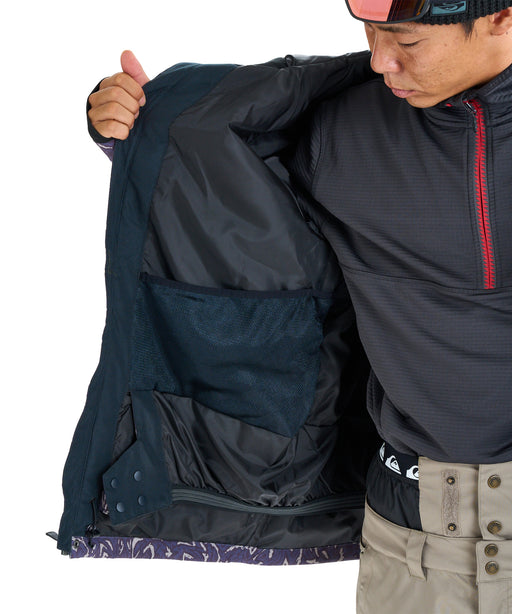 QUIKSILVER メンズ MISSION PRINTED BLOCK JK スノージャケット <SURF THE MOUNTAIN>【25-26SNOWモデル】 KRB6 / L