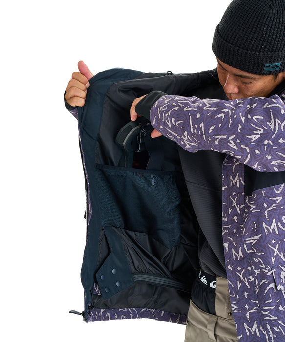OUTLET】QUIKSILVER メンズ MISSION PRINTED BLOCK JK スノー