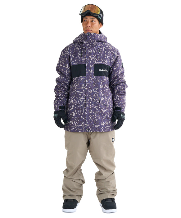QUIKSILVER メンズ MISSION PRINTED BLOCK JK スノージャケット 撥水