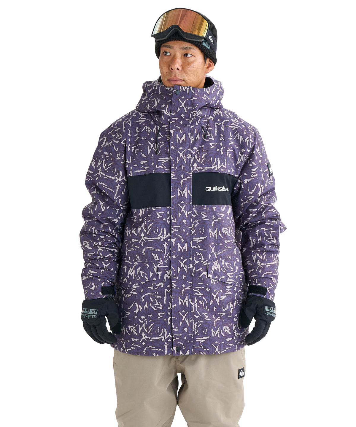 QUIKSILVER メンズ MISSION PRINTED BLOCK JK スノージャケット 撥水