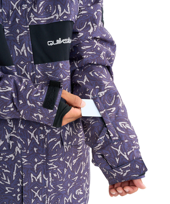 QUIKSILVER メンズ MISSION PRINTED BLOCK JK スノージャケット <SURF THE MOUNTAIN>【25-26SNOWモデル】 KRB6 / L