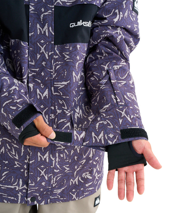 QUIKSILVER メンズ MISSION PRINTED BLOCK JK スノージャケット <SURF THE MOUNTAIN>【25-26SNOWモデル】 KRB6 / L