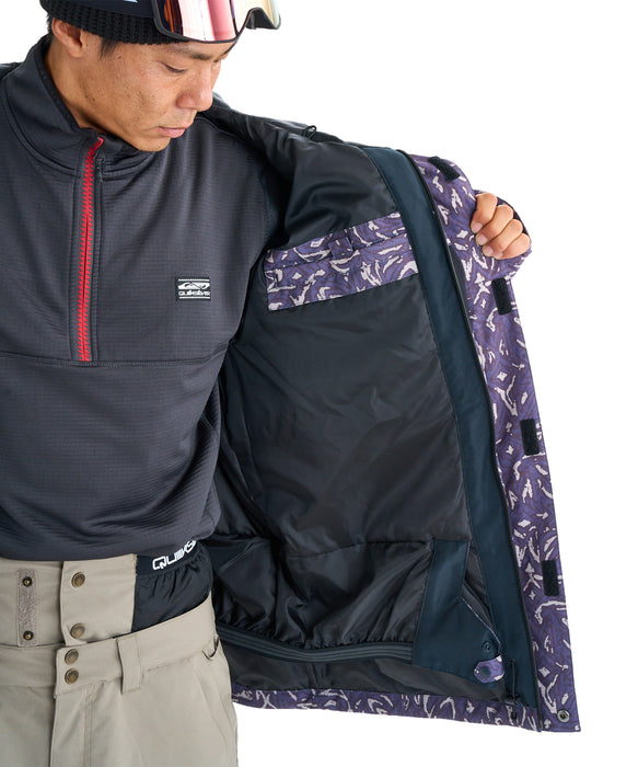 QUIKSILVER メンズ MISSION PRINTED BLOCK JK スノージャケット 撥水