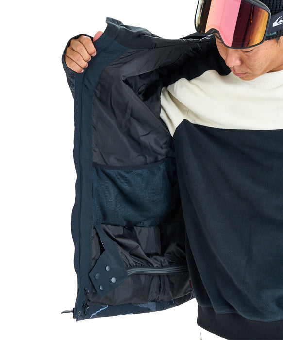 QUIKSILVER メンズ MISSION PRINTED BLOCK JK スノージャケット <SURF THE MOUNTAIN>【25-26SNOWモデル】 KVJ1 / L