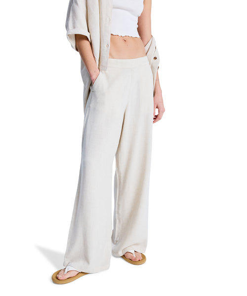 未使用定価3.3万円ロワズィールLOISIRバンブーリネンボトルシルエットパンツ ROXY MIDNIGHT AVENUE SOLID リネン パンツ 【2026年春夏モデル】