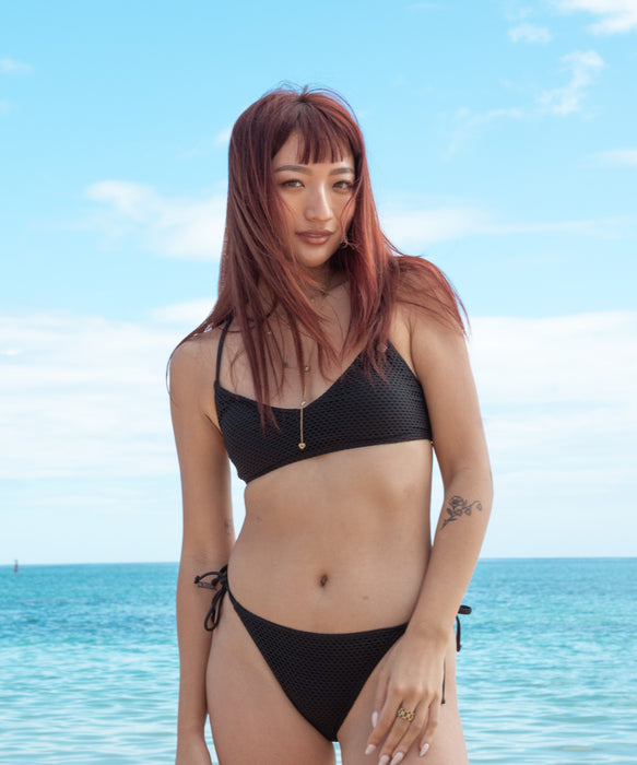 その他 yuxi ROXY ROXY ISLAND ATHLETIC BRA レーステクスチャー ビキニ セット