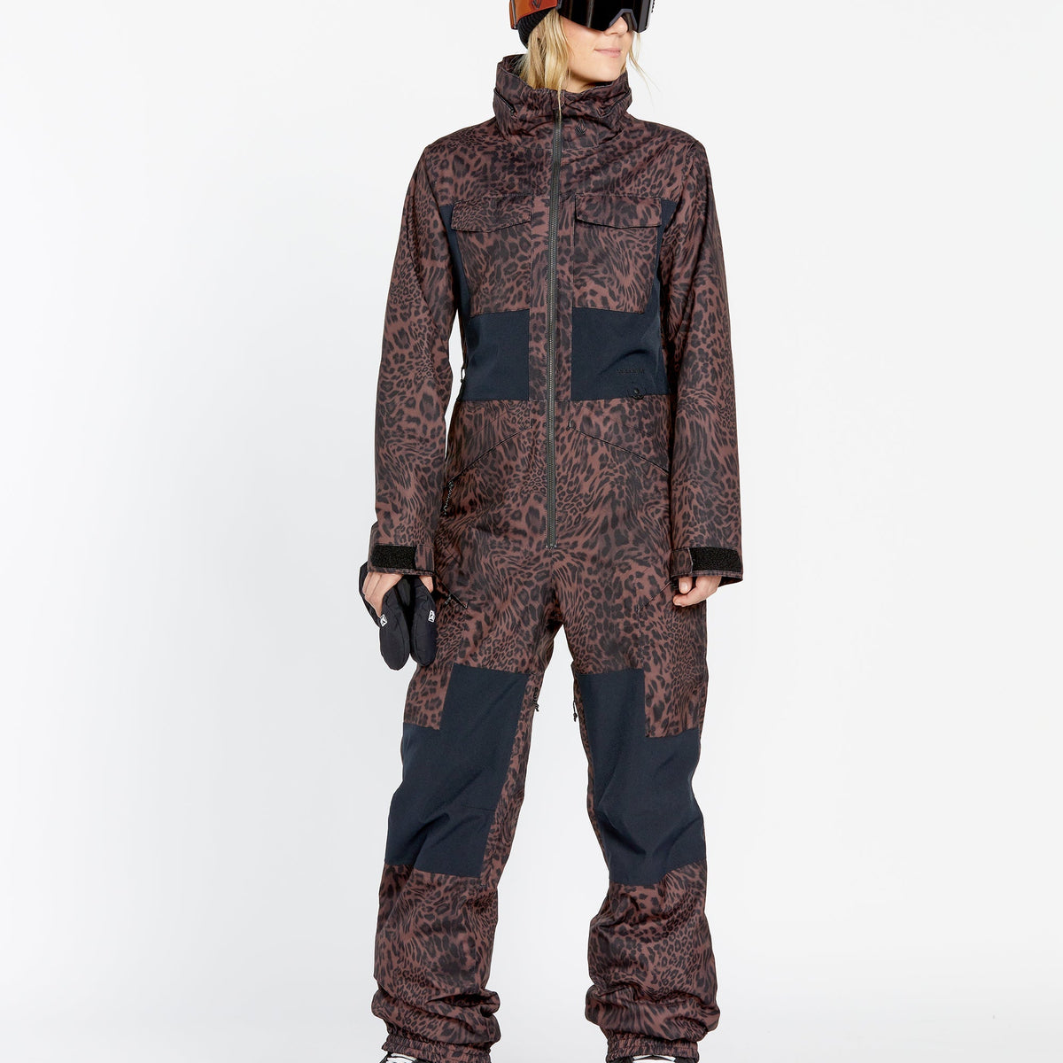 ボルコム ウィメンズシャイロスノースーツ M つなぎ ヒョウ柄 OUTLET】VOLCOM Womens Shiloh Snow Suit - Leopard