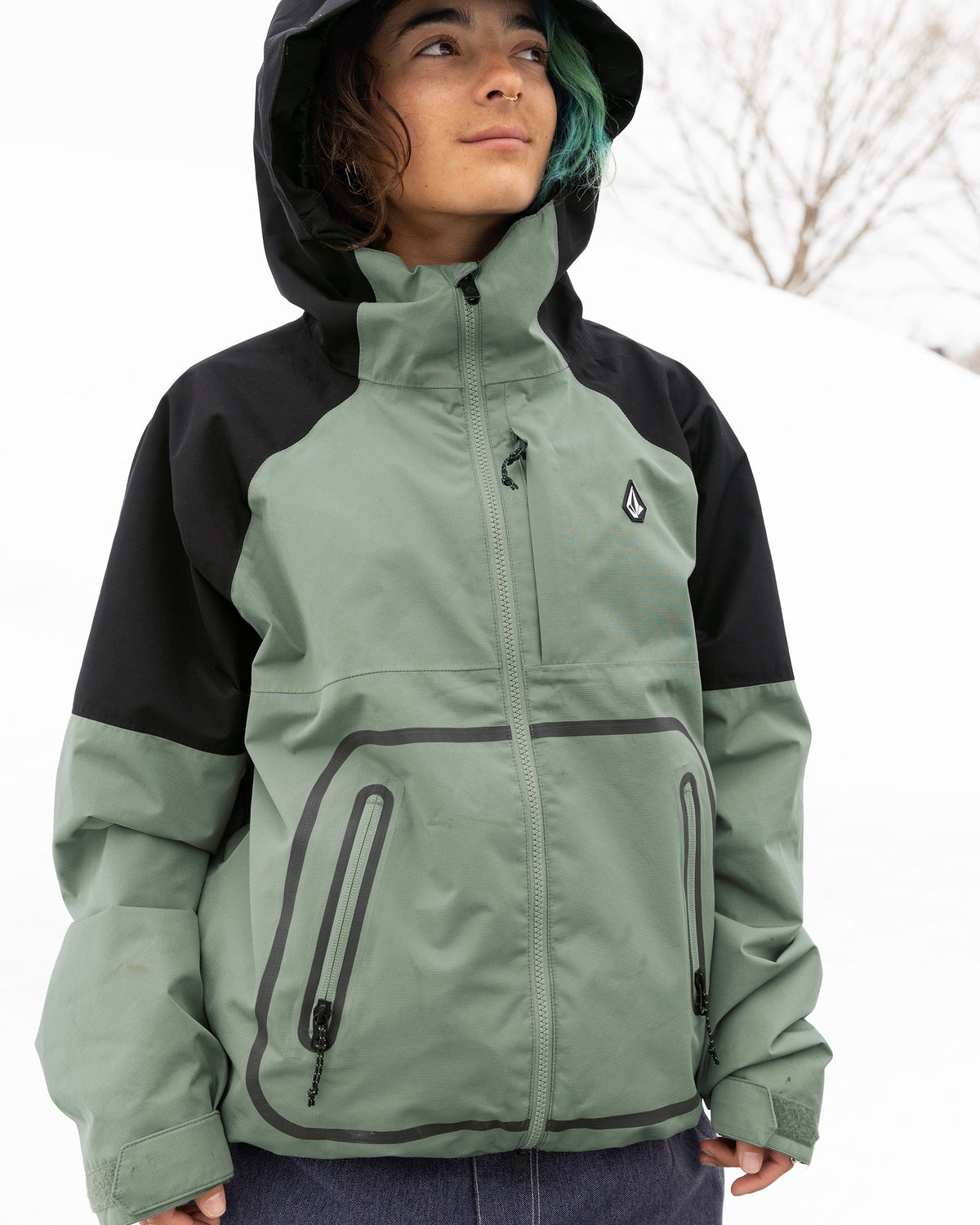 OUTLET】VOLCOM Womens Revna 20K Shell Jacket - Lichen Green
