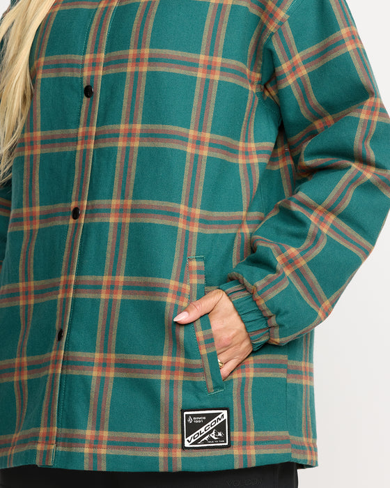 VOLCOM レディース INS RIDING FLANNEL JKT スノージャケット