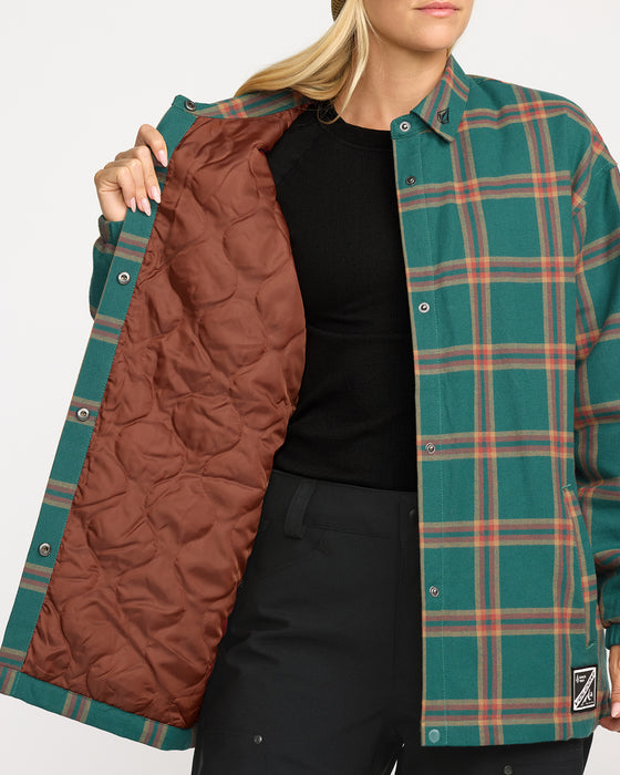 VOLCOM レディース INS RIDING FLANNEL JKT スノージャケット