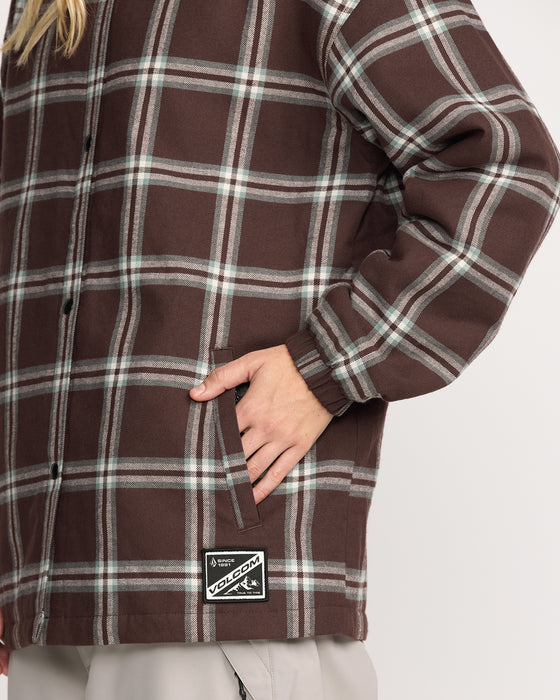 【OUTLET】VOLCOM レディース INS RIDING FLANNEL JKT スノージャケット