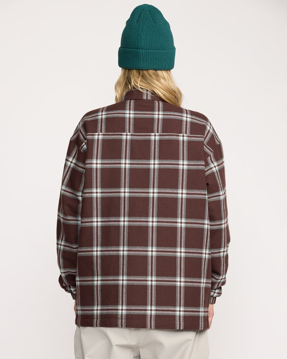 OUTLET】VOLCOM レディース INS RIDING FLANNEL JKT スノージャケット