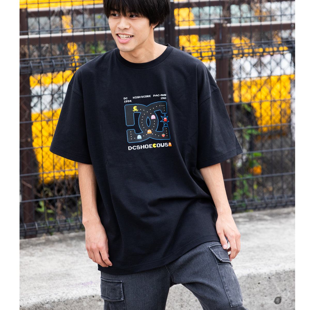 SS2012 バーズオブパラダイス　オーバーサイズ　グラフィックTシャツ OUTLET】【DC SHOES | PAC-MAN】DC Shoes 25 PM STAR SS メンズ Tシャツ