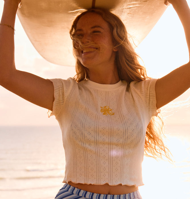 【OUTLET】【オンラインストア・直営店限定】Roxy POINTELLE BABY T ウィメンズ トップス