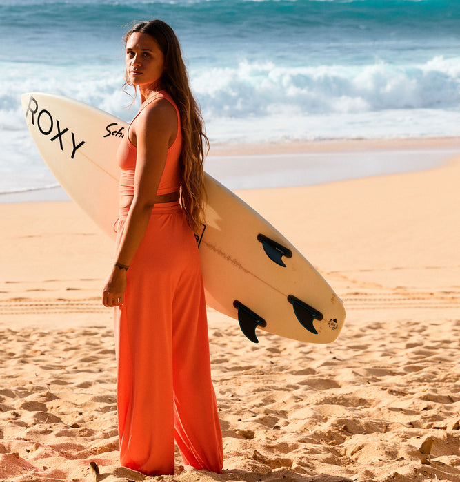 【オンラインストア・直営店限定】Roxy RISE&VIBE RIB TANK ウィメンズ ウェア タンクトップ クロップド丈