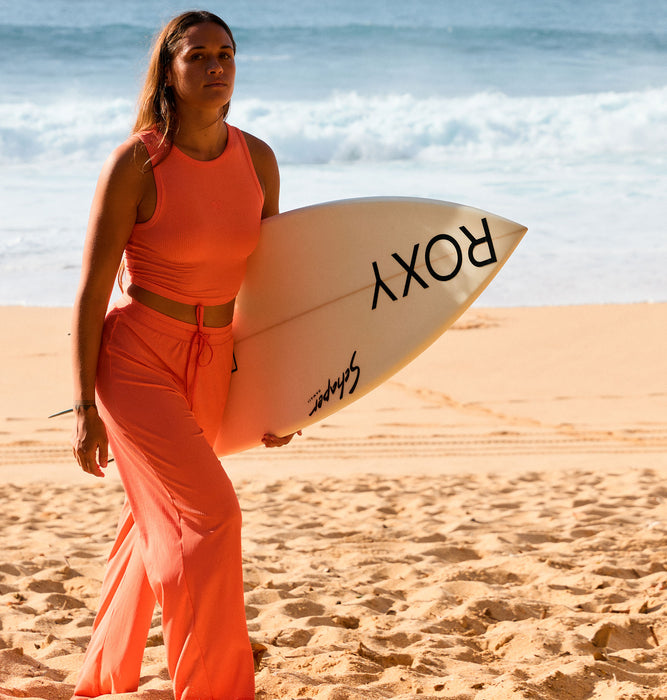 【オンラインストア・直営店限定】Roxy RISE&VIBE RIB TANK ウィメンズ ウェア タンクトップ クロップド丈