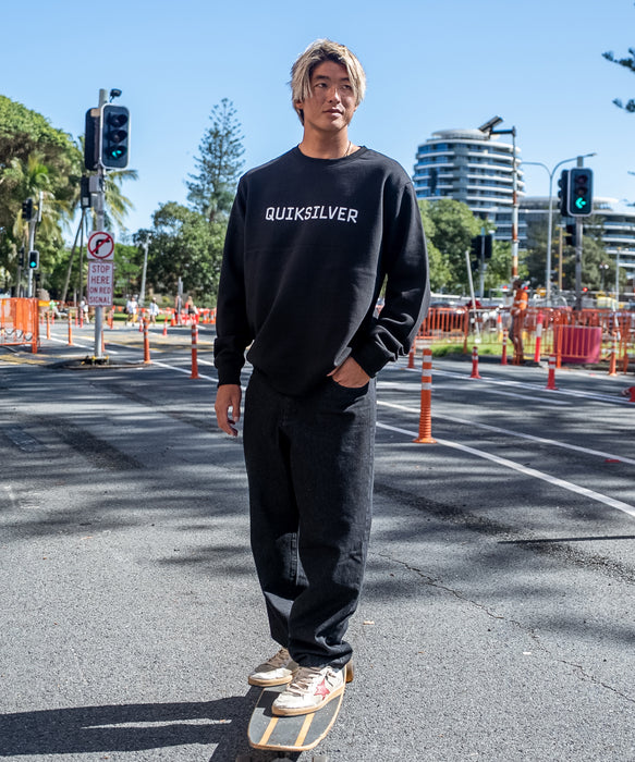 Quiksilver メンズ DNA BIG CLICKER SWEAT CREW プルオーバー 特殊裏起毛