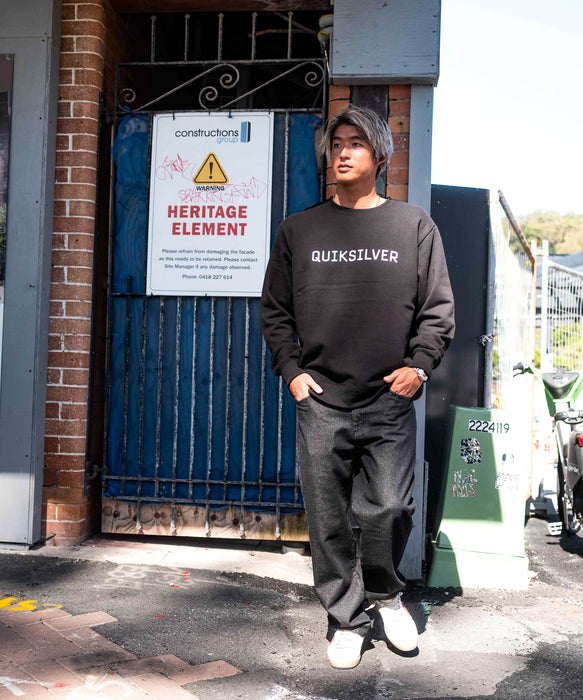 Quiksilver メンズ DNA BIG CLICKER SWEAT CREW プルオーバー 特殊裏起毛