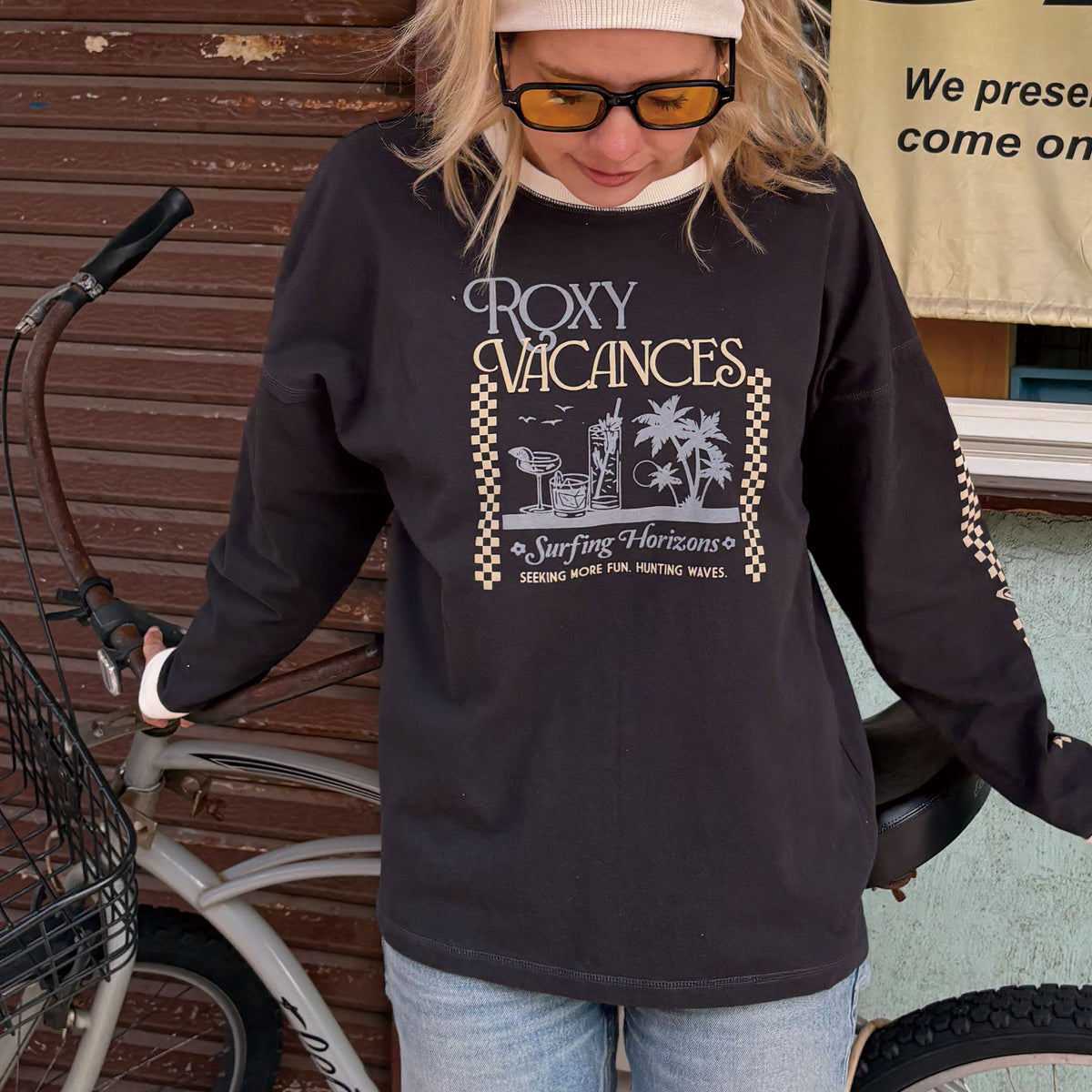 OUTLET】Roxy SEEKING MORE FUN ウィメンズ 長袖Tシャツ ロンT