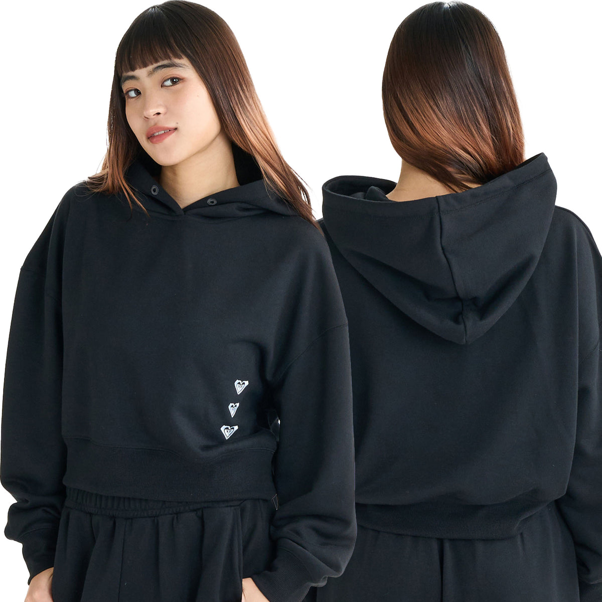 OUTLET】Roxy Fitness TRIPLE HEARTS HOODIE 女裝健身短版套頭上衣快乾