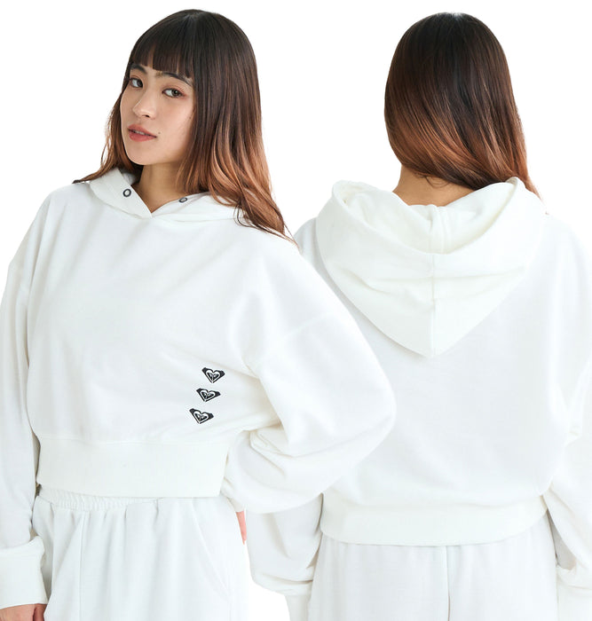 Roxy Fitness TRIPLE HEARTS HOODIE ウィメンズ フィットネス ショート丈 プルオーバートップス 速乾・UVカット<2025FW SPORTS>