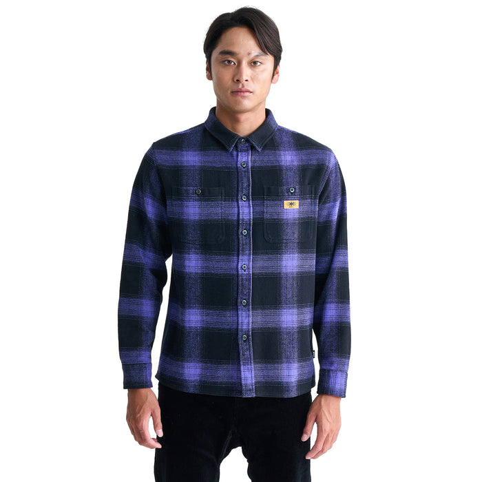 【OUTLET】QUIKSILVER メンズ MERCURY FLANNEL チェック長袖シャツ コットン レギュラーフィット