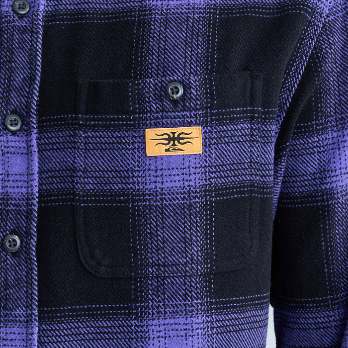 【OUTLET】QUIKSILVER メンズ MERCURY FLANNEL チェック長袖シャツ コットン レギュラーフィット