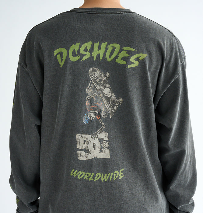 DC Shoes 25 SKATE SKULL LS メンズ Tシャツ ロンT