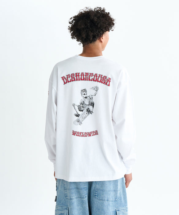 【OUTLET】DC Shoes 25 SKATE SKULL LS 長袖Tシャツ メンズ