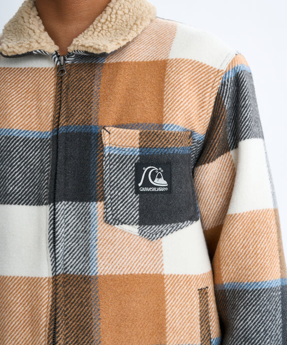 Quiksilver キッズ・ユース DNA SHERPA HARRINGTON YOUTH ライニングボアジャケット (130-160CM) (130-160CM)
