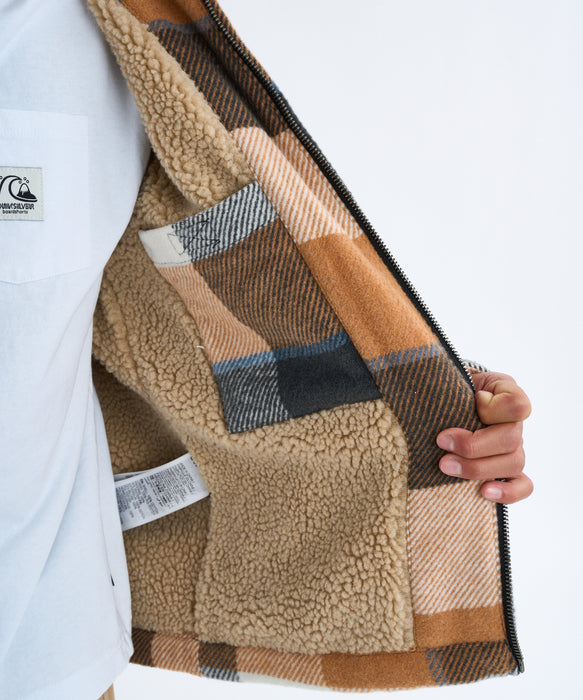 Quiksilver キッズ・ユース DNA SHERPA HARRINGTON YOUTH ライニングボアジャケット (130-160CM) (130-160CM)