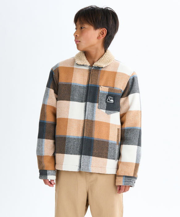 Quiksilver キッズ・ユース DNA SHERPA HARRINGTON YOUTH ライニングボアジャケット (130-160CM) (130-160CM)