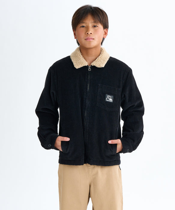 Quiksilver キッズ・ユース DNA SHERPA HARRINGTON YOUTH ライニングボアジャケット (130-160CM) (130-160CM)