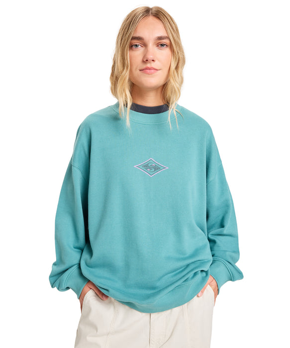 Quiksilver 【オンラインストア・直営店限定】 STANDARD CREW ウィメンズプルオーバー スウェット 生地 裏起毛