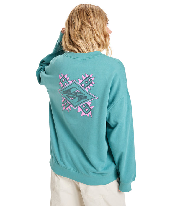 Quiksilver 【オンラインストア・直営店限定】 STANDARD CREW ウィメンズプルオーバー スウェット 生地 裏起毛