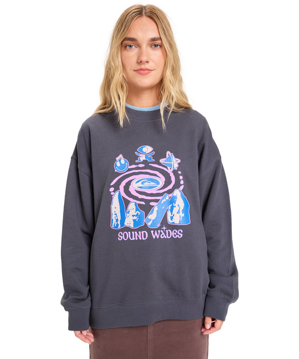 Quiksilver 【オンラインストア・直営店限定】 STANDARD CREW ウィメンズプルオーバー スウェット 生地 裏起毛