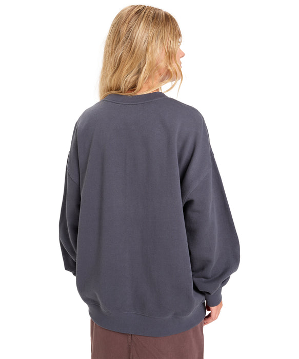 Quiksilver 【オンラインストア・直営店限定】 STANDARD CREW ウィメンズプルオーバー スウェット 生地 裏起毛